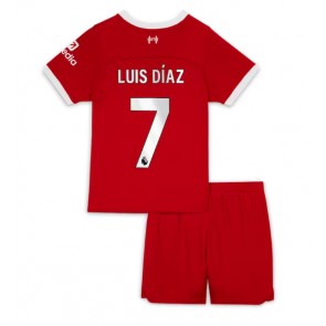 Liverpool Luis Diaz #7 Dětské Domácí dres komplet 2023-24 Krátký Rukáv (+ trenýrky)